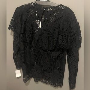 & Other Stories Black Lace Top Size 4